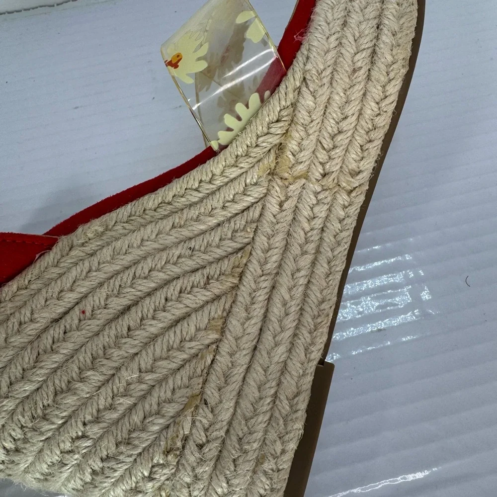 Jessica Simpson Red Floral Wedge Sandals - Picture 7 of 9